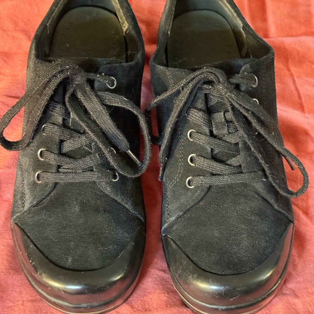 Dansko Black Suede Lace-Up Sneakers